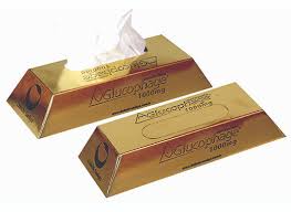 There is no mistaking that this is supposed to be a gold bar. Gold Bar Tissue Box