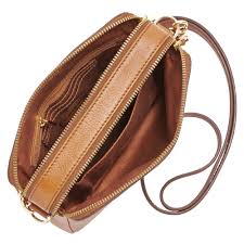 Fossil sydney satchel and wallet. Fossil Sydney Leather Crossbody In Camel Brown