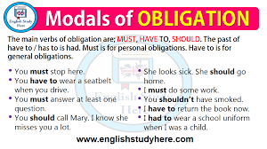 Http Englishstudyhere Com Modals Modals Of Obligation English Study English Grammar Notes Learn English