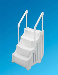 30 inch mighty above ground step graceful design with curved steps scalloped sides and textured risers simple snap together assembly with minimal p piscine
