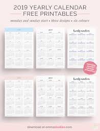 It's free to download and you'll get a #bulletjournal insert when you do. Free 2019 Yearly Calendar Printableshere Is A Selection Of 2019 Yearly Overviews To Use These Are Calendar Printables Yearly Calendar Study Planner Printable