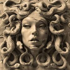 Mythical Medusa Engraving Artwork