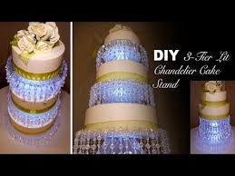 Diy 3 Tier Lit Chandelier Wedding Cake Stand Youtube Diy Wedding Cake Stand Diy Wedding Cake Wedding Cake Stands