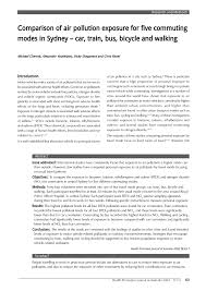 Pdf Comparison Of Air Pollution Exposure For Five Commuting Modes In Sydney Car Train Bus Bicycle And Walking