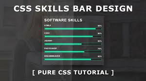 Pure Css Skills Bar Design Horizontal Bar Chart With Css Html5 Css3 Tutorial