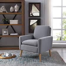 Lohoms Modern Accent Fabric Chair Single Sofa Comfy Upholstered Arm Chair Living Room Furniture Grey Arm Chairs Living Room Living Room Chairs Game Room Chairs
