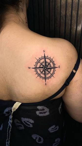 Compass Tattoo, @nitintattoostudio , @nitintattoosstudio , #nitintattoo❤ #compaan #tattooworkers #backtattoos #blacktattoomag #reelsoftheday #instagram #viralreelsvideo❤️ #trendingreels #trendingsongs