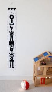 Toise Enfant Tissu Decoration Totem Black And White Decoration Enfant Toise Enfant Chambre Enfant