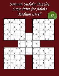 Each column and each row must have one of each shape. Samurai Sudoku Puzzles Large Print For Adults Medium Level N Degrees52 Lani Carton 9798667796701