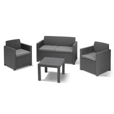 1 canapé 2 places, 2 fauteuils, 1 table basse range coussin. Salon De Jardin Bas Alabama Anthracite Salon Bas De Jardin Salon De Jardin Mobilier De Jardin Jardin Exterieur