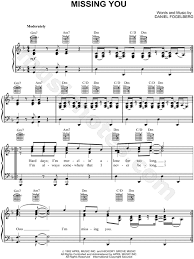 Dan Fogelberg Missing You Sheet Music In D Minor Transposable Download Print Sku Mn0066591