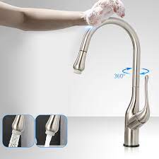 Kitchen sink mixer faucet pull out sprayer. Arcora Touchless Kitchen Sink Mixer Tap Pull Out Spray Brushed Nickel Arcorafaucet