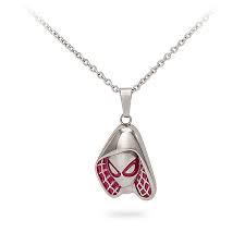 Celebrate Spider Gwen With This Steel Pendant Featuring Her Iconic Hood And Mask With Hot Pink Enamel Debossed Detail Spider Gwen Think Geek Marvel Spider Gwen