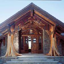 Wrap porch posts with cedar. 75 Beautiful Rustic Front Porch Pictures Ideas July 2021 Houzz