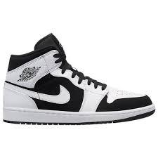 Black And White Air Jordan 1 Mid Jordan Aj 1 Mid Men S Nike Shoes For Boys Nike Retro Tuxedo Shoes