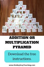Addition Or Multiplication Pyramid Card Game Math Fact Games Math Card Games Math Multiplication Games
