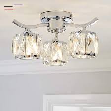 Kleio 3 Light Glass Chrome Semi Flush Ceiling Fitting Lightingdesign