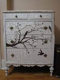 While the glue is still tacky, paint on a coat of lighter. 100 Crackle Paint Furniture Ideas Paint Furniture Painted Furniture Furniture