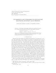 Pdf On Existence And Uniqueness Of Solution For Fractional Boundary Value Problem