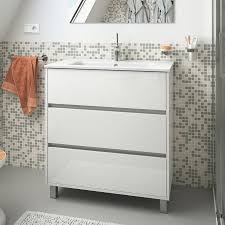 Mobilier Baie Cu Lavoar Oglinda Si Aplica Salgar Arenys L 80cm Alb Romstal