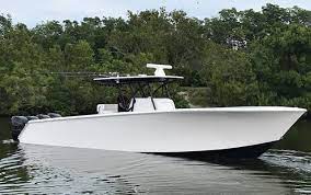 Huge Seahunter 39 Center Console In White And Black Center Console Fishing Boats Offshore Boats Cool Boats