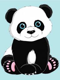 Wizardi Diamond Painting Pakket Panda Panda Kunst Leuke Strip Cartoon Tekeningen