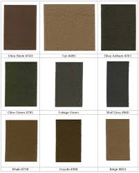 Military Polyester Woven Elastic Color Chart