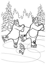 Masha and the bear coloring pages for kids. Masha The Bear Coloring Pics Free Printables