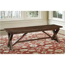 See larger image:wood this easy to build bench features a slatted top. D662 00 Ashley Furniture Large Dining Bench