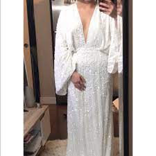 Get the lowest price on your favorite brands at poshmark. Asos Dresses Asos Edition Sequin Kimono Sleeve Wedding Dress Poshmark