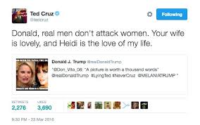 Heidi cruz responds to trump: Donald Trump Shared An Unflattering Picture Of Ted Cruz S Wife