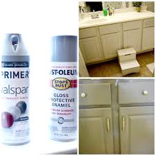 to spray paint cabinets bathroom makeover