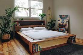 Platform Bookshelf Bed Made Out Of Recycled Timber Handmade By Al Imo Www Alandimohandmade Com A Small Bedroom Decor Rustic Home Interiors Wood Bedroom Sets
