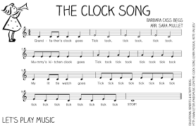 Let S Play Music Free Sheet Music The Clock Song Piano Lessons Music Lessons For Kids Music Worksheets