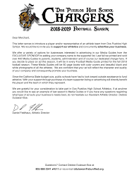 Dear Merchant, This letter serves to introduce a player and/or  representative of an athletic team from Dos Pueblos High School.
