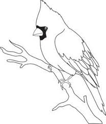 Outline Bird On Branch Drawing Cardinal Clipart Image Black And White Bird Outline Showing A Bird Outline Bird Drawings Cardinal Painting