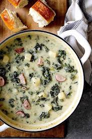 Creamy Potato Kielbasa And Kale Soup In 2020 Kale Soup Sausage And Kale Soup Kale Soup Recipes