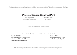 Jacqueline pohl, nicola pohl, konrad kugler. Anzeige Von Reinfried Pohl Sz Gedenken De