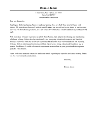 Cover Letter For Nanny Job Cprc