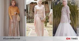 Kebaya dan dress brokat modern terbaru 2020 cantik mewah dan elegan dipakai saat kondangan acara pernikahan by balqis. Ide Dress Berbahan Brokat Dengan Hijab Buat Kondangan
