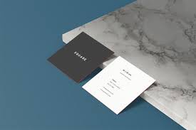 Layered psd easy smart object insertion license: Square Business Card Mockup Free Mockup