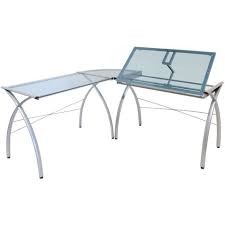 Personalised search, content, and recommendations. Futura L Shaped Desk With Adjustable Top Silver Blue Glass Target