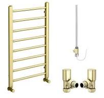 Brushed Brass Electric Towel Radiator Nuie Flat Panel Brushed Brass  Electric Heated Towel Rail Sizes
