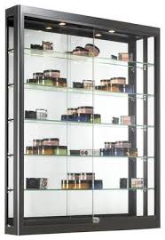 3x4 Wall Mounted Display Case W Slider Doors Mirror Back Locking Black Wall Mounted Display Case Glass Cabinet Doors Slider Door