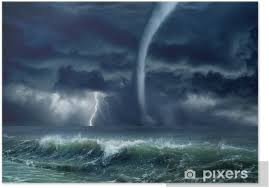 Lightning is a giant spark of electricity in the atmosphere between clouds, the air, or the ground. Poster Tornado Blixtnedslag Hav Pixers Vi Lever For Forandring