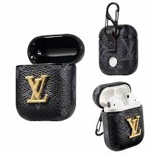 Lv Airpods 1 Airpod 2 Case Monogram Eclipse Skin Charging Cover Airpod Case Phone Case Accessories Metallic Logo