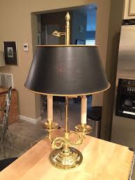 Vintage Baldwin Brass Bouillotte Candlestick Desk Library Table Lamp With Original Adjustable Height Parchment Shade Goose H Lamp Candlestick Lamps Table Lamp