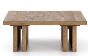 The Sandy Collection Features Distinctive Dark Brass Staples And A Natural Honey Colored Wood With Clean Lines For A Coffee Table Coffee Table Square Table