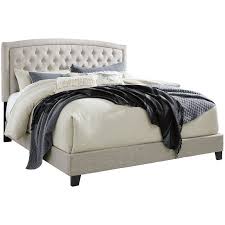 This bed features exclusive modern design, durable hardwood inner amolife queen platform bed frame with 120l storage ottoman and upholstered button tufted headboard, 14 solid wood slat support, extra long, easy. Ashley Jerary Tufted King Panel Bed In Gray Walmart Com Walmart Com