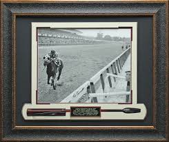 framed secretariat belmont photo signed by ron turcotte